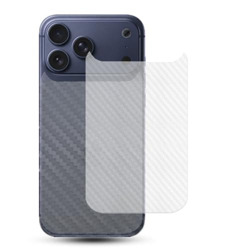 Película protectora trasera para iPhone 17 Pro lámina trasera mate fibra carbono antiarañazos x2