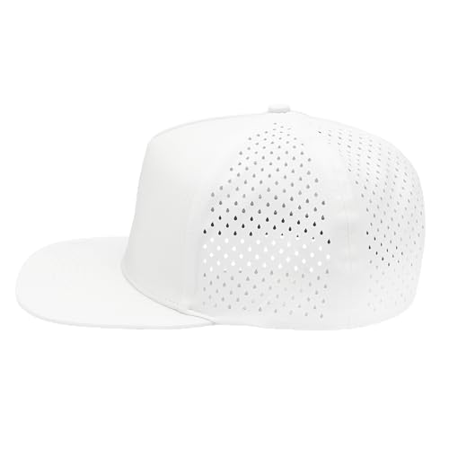 Image of Classic 5‑Panel Snapback Hat - Adjustable Flat Bill Cap, Lightweight Breathable Unisex for Embroidery & DIY