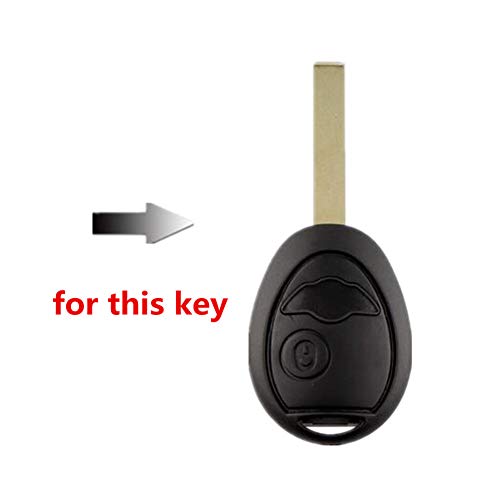 Happyit Silicone Car Key Case Cover Compatible with bmw Mini Cooper S R50 R53 1 Buttons (Blue) - Image 2
