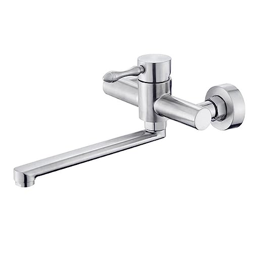 Grifo de pared para cocina en acero inoxidable con acabado cepillado de alta gama