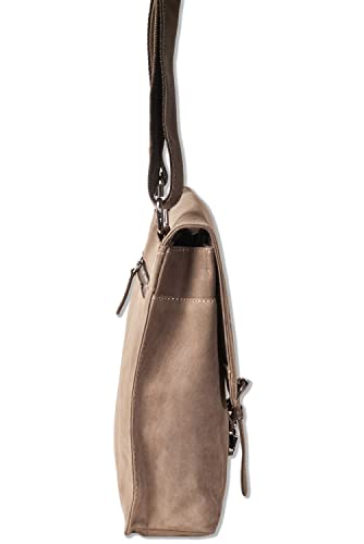 Bolso bandolera Woodland de alta calidad en color Dunkelbraun Taupe con finos acabados 3