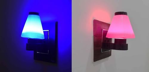 Image of GURUSOAMI Small lamp Type 2 Pin Night Lamp 0.5 Watt Plug & Play Bulb for Bedroom, Living Room, Zero Watt Light Direct Socket use for Night (Blue /Pink, 2.0, Count)