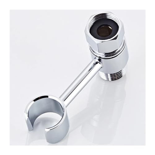 Soporte de cabezal de ducha de mano con conector de pared plateado para baño 6