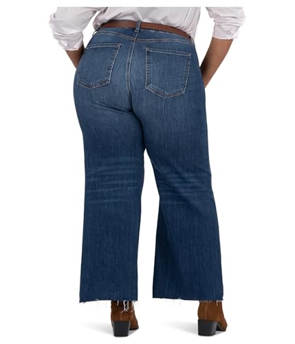 KUT from the Kloth Women's Plus Meg High Rise Fab Ab Wide Leg Raw Hem3