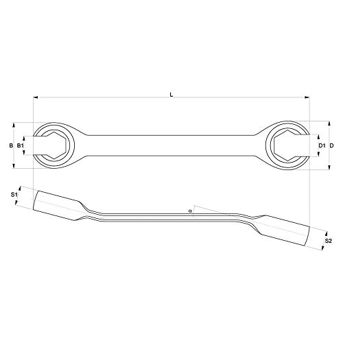 Image of Yato Flare Nut Wrench YT-01385|Tool Set|Tools for Home|Industrial Tools|Spanner for Home|Tool Kit Set|Flare Nut Wrench Set|Wrench Set|Toolkit|Wrench Set|Wrench Adjustable|Wrenches|17X19MM