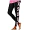 Legging Femmes Octobre Rose Pantalon Sport Sensibilisation Cancer du Sein Imprimé Pantalons De Sport Femme Classique Pantalon Taille Haute Jogging Vetement Legging Yoga Running Pantalons (01 Black, L)