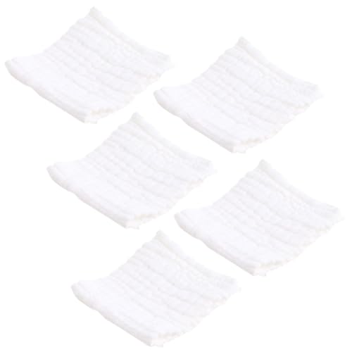 Kisangel 5 Piezas de Gasa de 12 Capas de Tela para bebés para recién Nacidos recién Nacidos paño Absorbente para eructos Toalla de Ducha algodón