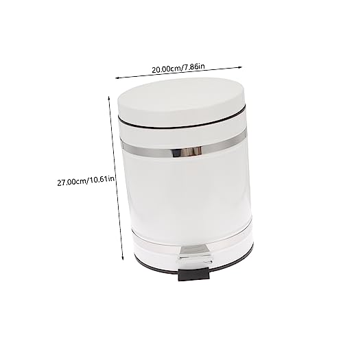 Caneca de basura con pedal y tapa blanca rectangular 5L miniatura 2