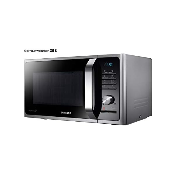 Samsung MG2BF303TCS/EG Mikrowelle mit Grill, 900 W, 28 ℓ Garraum (Extra groß), 51,7 cm Breite, Power Defrost, 26 Automatikprogramme, Silber – Bild 4