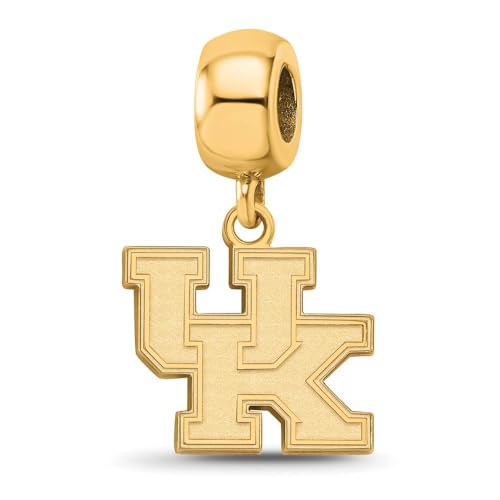 LogoArt 14k Yellow Gold Plated Sterling Silver University of Kentucky Sm Dangle Charm
