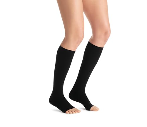 Image of JOBST UltraSheer Knee-High 15-20 mmHg Open Toe Compression Stockings for Women, Medical Compression For Varicose and Spider Veins, Helps Prevent Swelling
