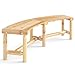COSTWAY Gartenbank gebogen, Holzbank ohne Rückenlehne, wetterfeste Sitzbank für 3 Sitzer bis 360 kg belastbar, Terrassenbank aus Holz, Parkbank für Garten, Balkon, Terrasse (Natur)