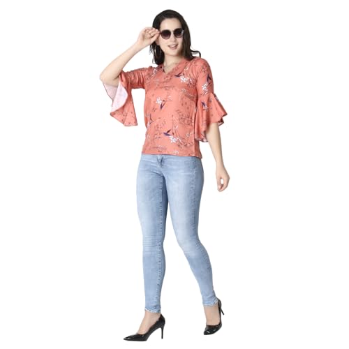 Image of DHRUVI TRENDZ Solid Regular Fit Jeans Rayon Western Tops for Women Stylish