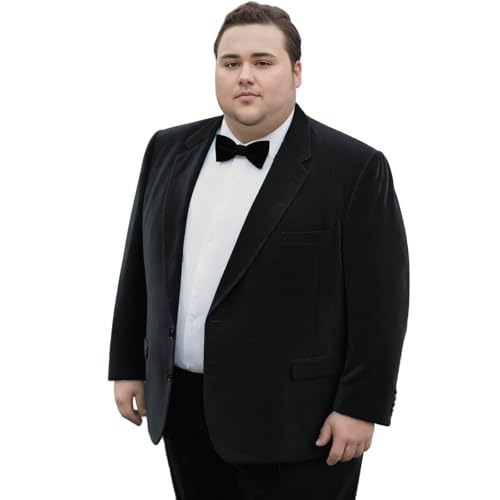 GATMSTZ Suits for Men Big and Tall 2 Piece Velvet Tux Suit Big Men for Wedding Party Business