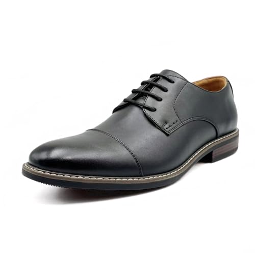 Image of Finishing & Sewing Men's Cap Toe Lace Up Oxford Dress Shoes