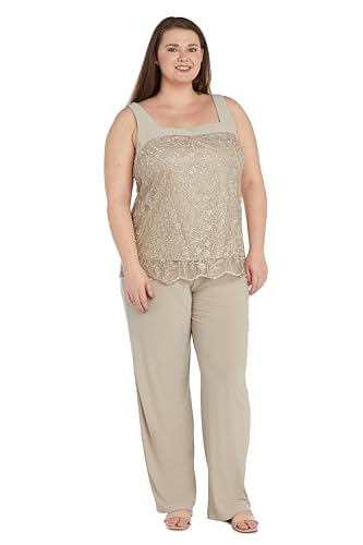 R&M Richards Womens 3PC Lace Suit Pants3