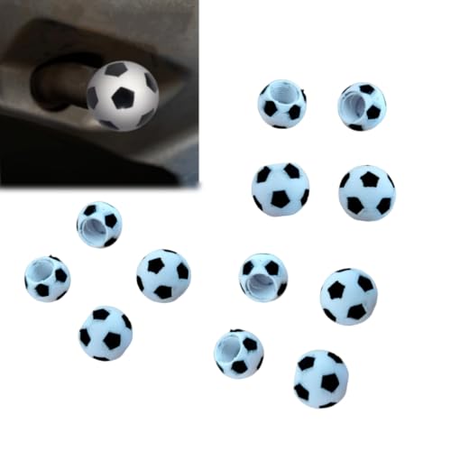 12PC Tapas de Válvula para Neumáticos de Fútbol para Coches, Bicicletas y Motocicletas | Ajuste Universal para Válvulas Schrader Estándar; Accento Deportivo para Vehículos y Bicicletas miniatura 1