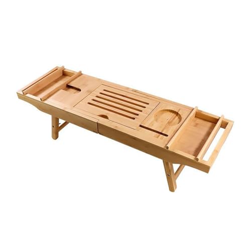 Support de rangement en bambou extensible pour salle de bain et lit - 2