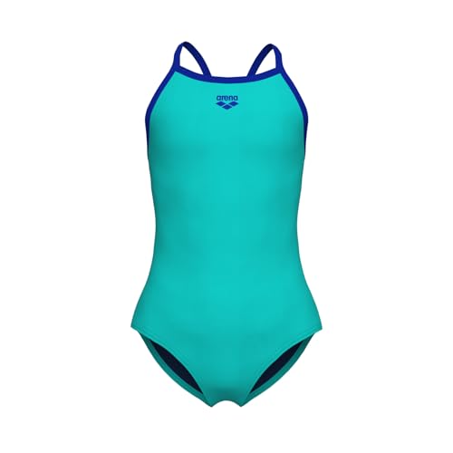 Image of Arena Girls' Feel Solid Light Drop Back Swimsuit Thin Straps Stretchy One Piece Kids Bathing Suit