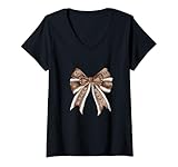 Photo Gallery donna football coquette bow mom game day day girls girl kid maglietta con collo a v Photo Gallery donna football coquette bow mom game day day girls girl kid maglietta con collo a v