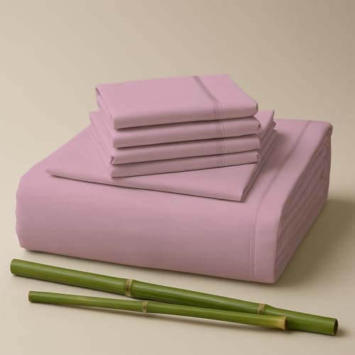 Sacred Thread Bamboo Rayon Bed Sheets Set, 50+ Colors