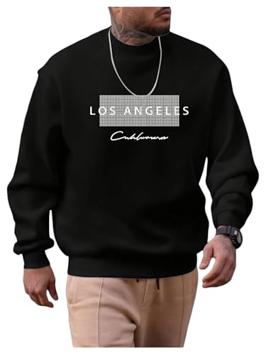 GORGLITTER Men's Los Angeles Sweatshirt Crewneck Oversized Long Sleeve Pullover Top3