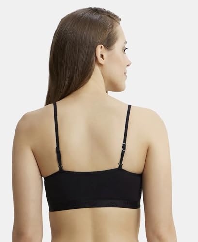 Jockey 1351 Women's Super Combed Cotton Elastane Stretch Multiway Styled Crop Top with Adjustable Straps and Stay Fresh Treatment