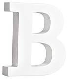 Rayher MDF-Buchstabe B, weiß, 9,5 x 11 cm, Stärke 2 cm, 3D-Buchstaben Holz, Holz-Buchstaben FSC zertifiziert, 64541102