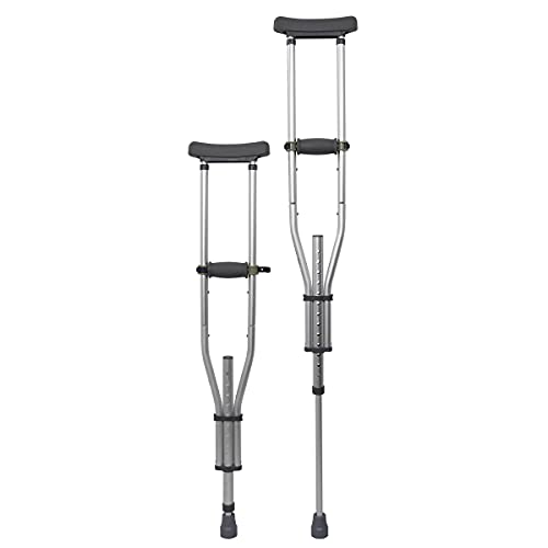 Underarm Crutches Mckesson Aluminum Frame Youth / Adult / Tall Adult 300 Lbs. Weight Capacity Push Button Adjustment(1/bx)