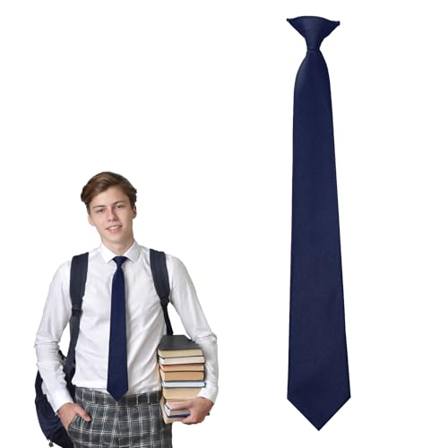 Yolev Cravatte da Uomo Cravatte a Clip da Uomo Fermacravatta Tinta Unita Cravatta Pre-Annodato Lunghezza 50 cm Formale Abbigliamento da Donna Uomo Ufficio Scuola Festa (Blu Navy)