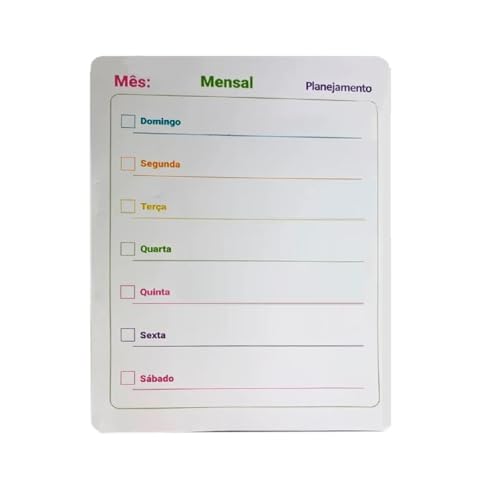 Lousa Imã Planner Mensal Magnético com Caneta Para Geladeira (02)
