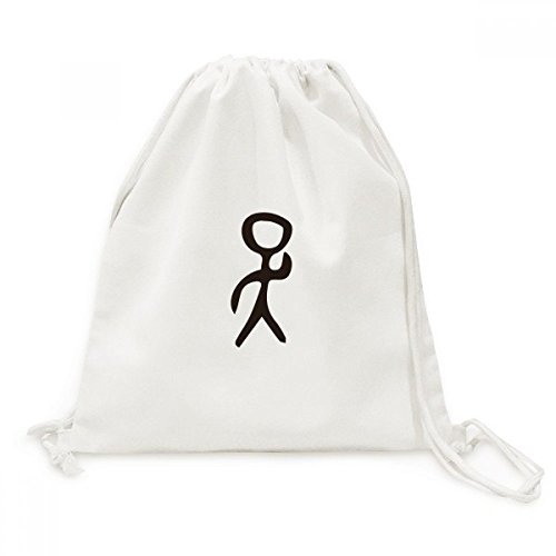 Sac Cordon Voyage Toile Drawstring Backpack WU anti-encombrement