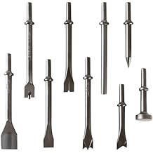 9 Pcs Air Hammer Chisel Bits, Pneumatic Air Hammer Bits, Air Chisel Bits with 0.401" Shank, Air Hammer Attachments for Masonry, Tile, Concrete and Rust Removal