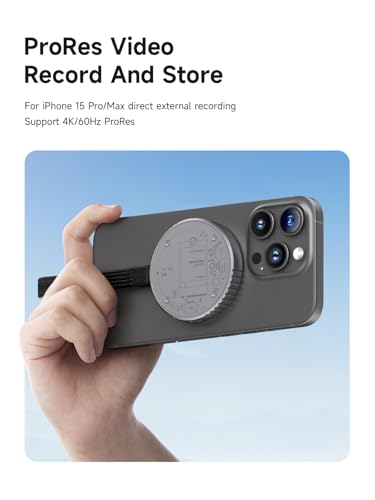 Hagibis Magnetic M.2 2230 NVMe SSD Enclosure with Magsafe for iPhone 15 Pro Max ProRes, USB C 3.2 Gen2 10Gbps to NVMe Adapter, Aluminum External SSD Case for MacBook, iPad ProAndroid (MC100 Lite)