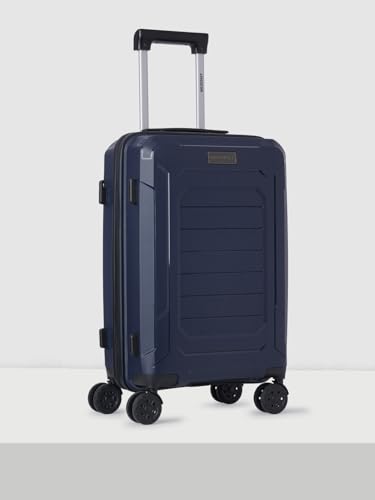 Image of Wildcraft Safara Mercury Hard Trolley Large Luggage | Durable Polycarbonate Shell | 360 Spinner Wheels | Telescopic Handle | Lightweight Check-in Travel Suitcase, Navy