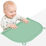 Large Silicone Suction Mat, 17' x 12' Thick Mats with Edge-Bumper, Raised Edge Leakproof, Non-Slip for Kids Toddler Baby Essentials Table Placemat, Restaurant Eating, Plates, Art, Craft & Painting