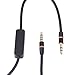 BLK 3.5mm Audio Cable Lead Cord w MIC For Nakamichi NK 780 M Over-Ear Headphone