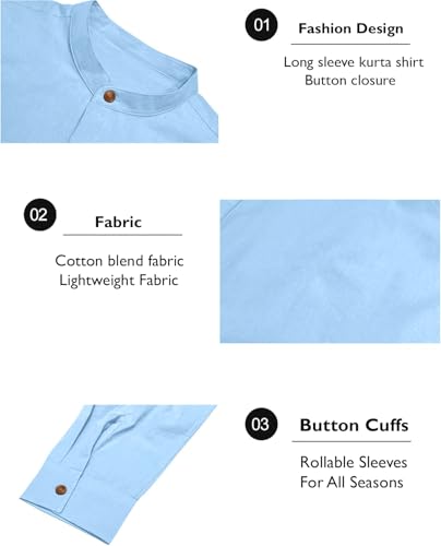 Image of Zombom Cotton Polyester Blend Solid Casual Regular Fit Mandarin /Chinese Collor Short Kurta Shirt for Men