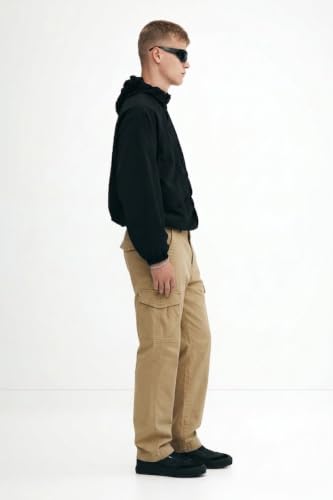 Image of Lymio Men Cargo | Cotton Cargo Pants for Men | Regular Fit High Rise Solid Pants (117-120)