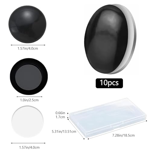 Duschvorhang Gewichte, 10 Paar Runde Magnetische Vorhang, 4cm Magnetische Duschvorhanggewichte, Duschvorhang Magnet, Magnetisch für Vorhänge Duschvorhänge Tischdecken(Schwarz)
