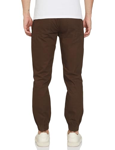 Image of The Indian Garage Co Men Slim Fit Solid Mid-Rise Joggers