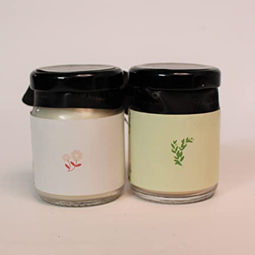 Image of Mini Scented Candles (Peppermint Eucalyptus and Vanilla Musk) Pack of 2, Soy Wax Scented Candle, 15+ Hours Burn time, Scented Candles for Home
