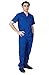 ACTIVE UNIFORMS Men Scrub Set Medical Scrub Top and Pants (Dark Royal Blue Large)