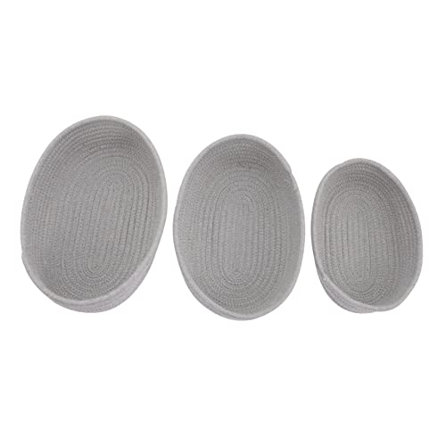 Cabilock 3Pcs Cotton Rope Storage Basket Woven Organizer Bins for Nursery Bathroom and Storage Easy to Clean Natural Material Baskets