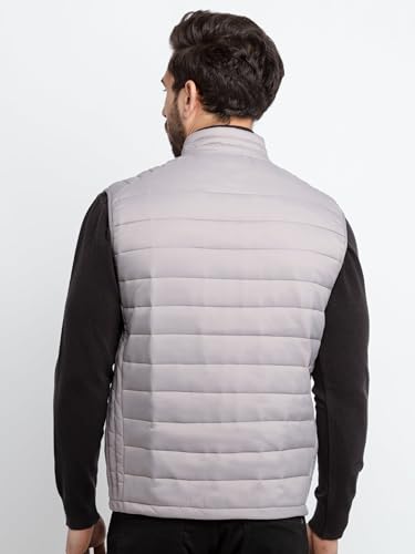 Image of Status Quo Mens Quilted High Neck Sleeveless Jacket