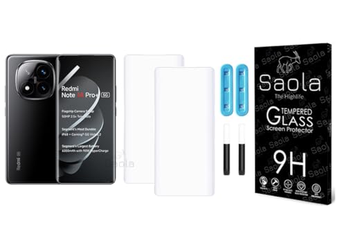 Image of Saola 2-Pack UV Curved Tempered Glass for Redmi Note 14 Pro Plus 5G | 9H Hardness | Edge-to-Edge Full Screen | UV Light Installation | Scratch Resistant | Case Friendly Screen Protector. (6.67 Inches)
