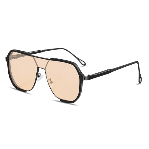 Rmerom Retro Oversized Square Aviator Sunglasses for Women Men, 2025 Fashion Vintage Trendy Large Aviator Sun glasses UV400