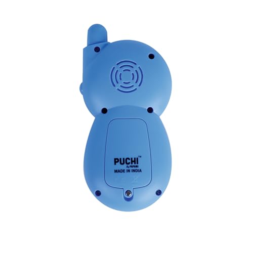 Image of PUCHI Children's Interactive Phone - Blue Toy Smartphone with Lights, Sounds & Mirror, Fun Learning Toy for Toddlers & Kids