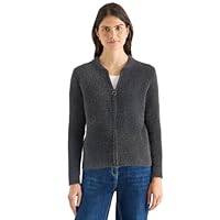 Cecil Cardigan Jacquard avec Fermeture éclair, Noir, Taille M