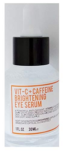 The Herbiarie Vitamin C and Caffeine Brightening Eye Serum - Botanical Based Skincare - Reduce Dark Spots, Creates Smoother, Light-Reflective Skin